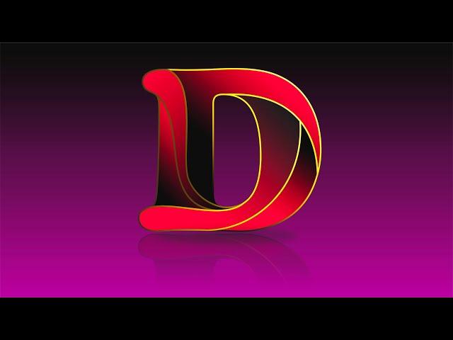 How To Draw D Logo In Corel Draw. D Logo Idea.