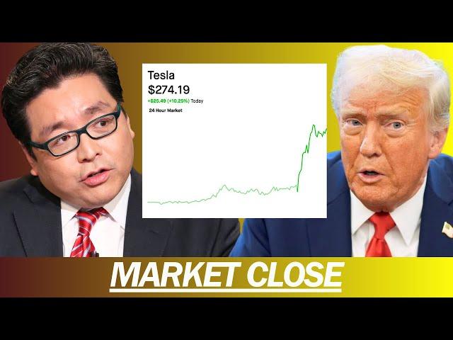 BRIGHT GREEN DAY, TRUMP FLIP-FLOPS ON TARIFFS, TESLA HOLDS 10% | MARKET CLOSE