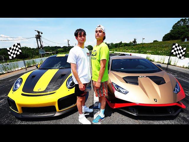 $1,000,000 DRAG RACE! (Lamborghini Huracan STO vs Porsche 911 GT2 RS)