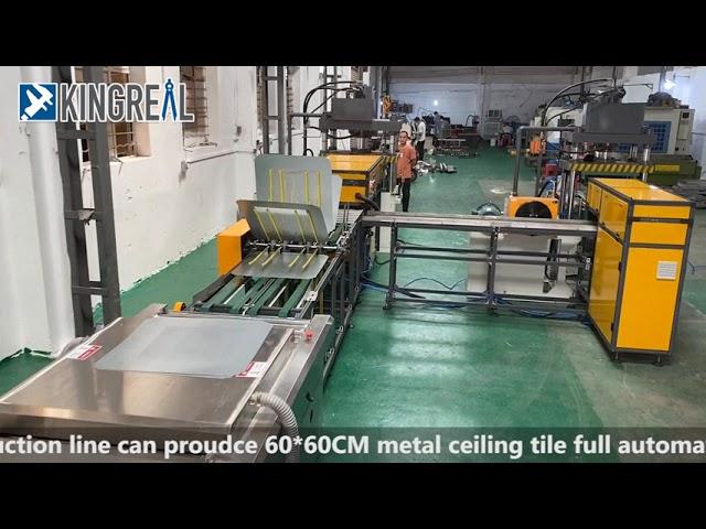 KINGREAL 60x60CM metal ceiling tile making machine, steel false ceiling press machine