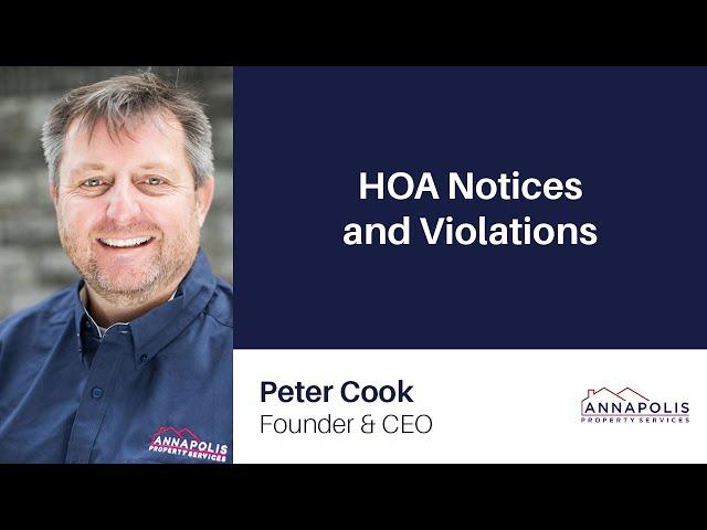 Annapolis Property Services - HOA notices and violations