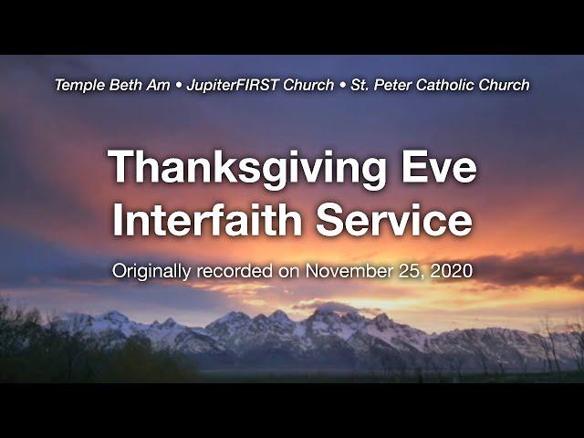 Virtual Thanksgiving Eve Interfaith Service - 11/25/20