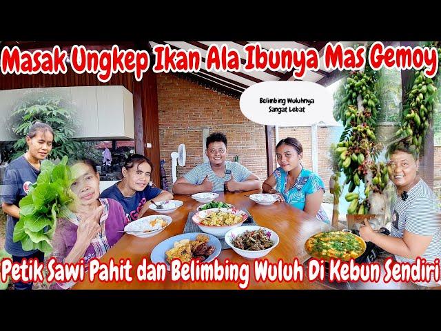 MAS PESI MASAK UNGKEP IKAN RESEP DARI IBUNYA ‼️ Ikan hasil mancing || Bu Aisah petik sawi buat kulub