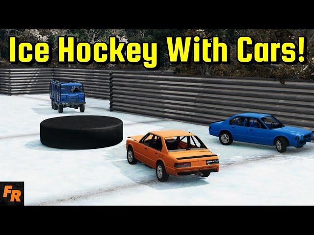 Playing Ice Hockey With Cars! - BeamNG Drive