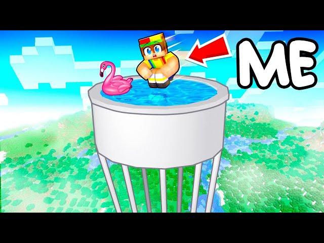 I Built The Worlds TALLEST POOL In Minecraft!