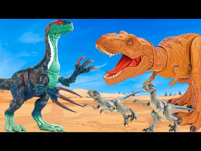 T-Rex VS Therizinosaurus VS Velociraptor  Dinosaur TOURNAMENT | Jurassic World: Chaos Theory