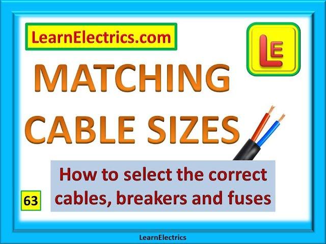 MATCHING CABLE SIZE TO CIRCUIT BREAKER SIZE. How to select the correct sizes for safety and function