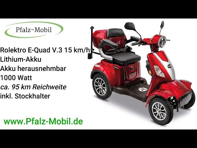 Rolektro E-Quad 15 V.3 Lithium Akku | bis zu 95 km Reichweite | Seniorenmobil