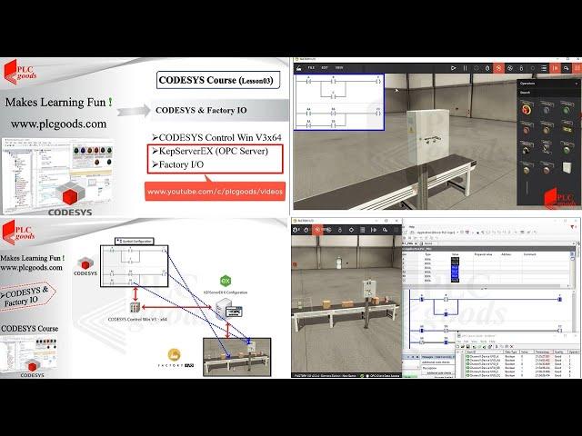 CODESYS tutorial | Connecting CODESYS with Factory IO using KepserverEX (OPC server) with a project