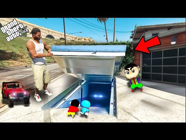 GTA 5 : Shinchan Found An Ultimate SECRET Underground Bunker Under Franklin House in Gta5 in Telugu