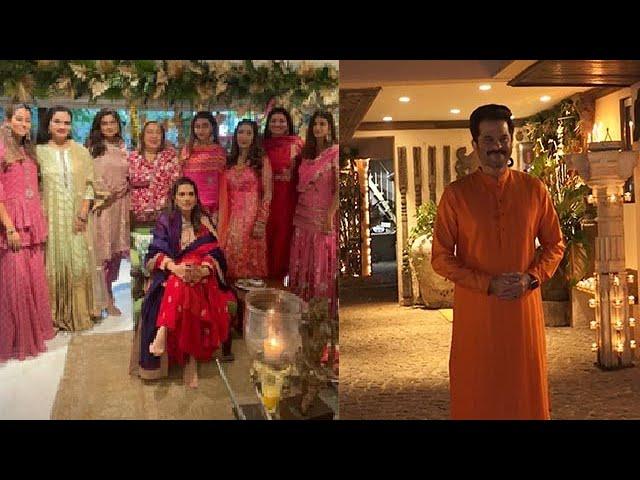 Anil Kapoor House Karwa Chauth Celebration में दिखे Bollywood Celebrities | Watch Video