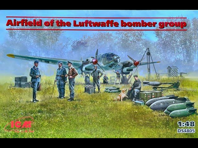 New ICM 1/48 He111 Airfield of the Luftwaffe bomber group (DS4805) kit review