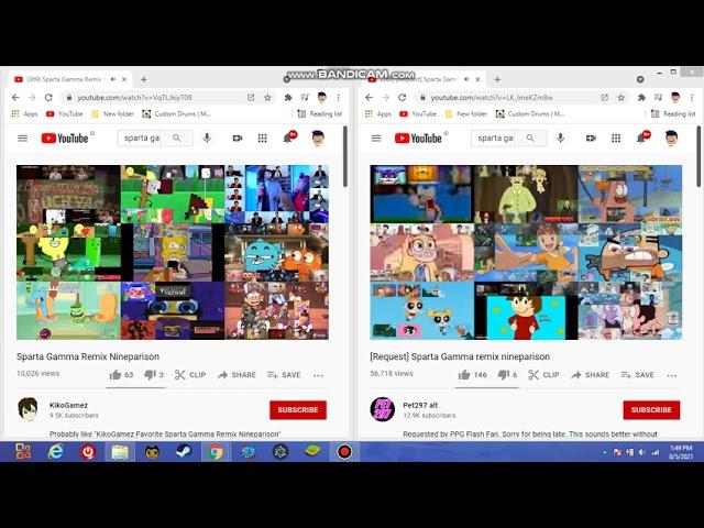 Sparta Gamma Remix Comparison