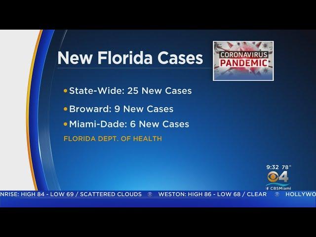 25 New Cases Of Coronavirus In Florida