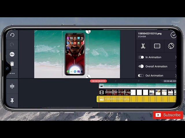 How to add mobile frame PNG on video  in Kinemaster.