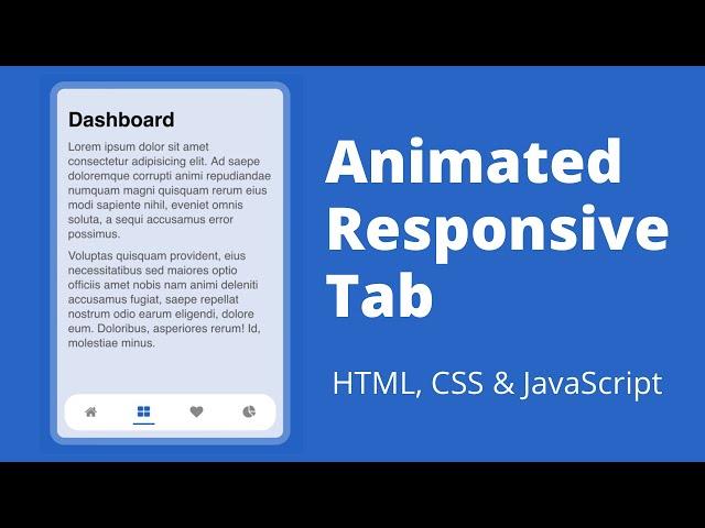 Create Animated Responsive Tab using HTML, CSS & JavaScript