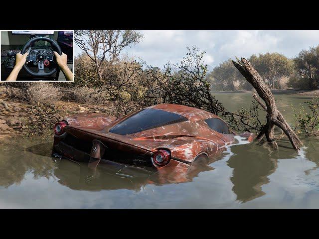 Rebuilding Abandoned Ferrari Laferrari 2013 - Forza Horizon 5 Logitech G29 Stering Wheel Gameplay