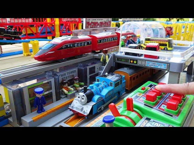 Thomas Plarail & JR train  Twin Tower Station big bridge course