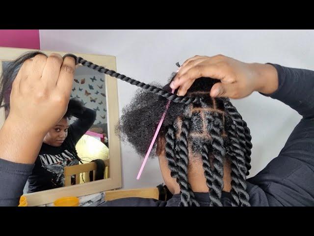 EASY DIY ROPE TWIST IN LESS THAN 2hrs | HOW TO PART YOUR HAIR| RUBBER BAND METHOD | FOR BEGINNERS