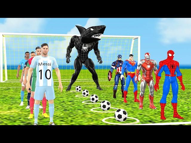 Siêu nhân nhện ️ Spider-man Challenge Football Unlock Rescue Superstar Ronaldo vs Messi vs Superman