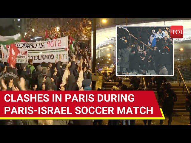 Pro-Palestine Protests Rock Paris; Clashes During France-Israel Soccer Match | Watch