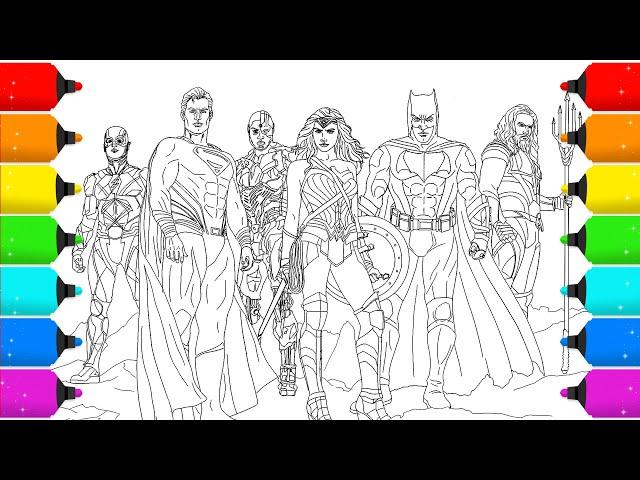 Digital Drawing Justice League for Coloring Pages _Timelapse