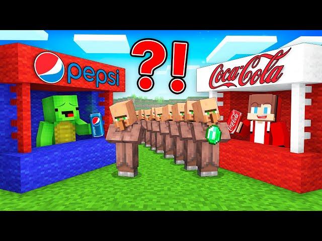 JJ and Mikey COCA COLA vs PEPSI COLA Shop Battle in Minecraft   Maizen