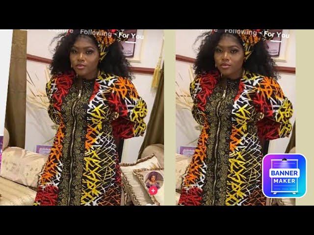 How To Cut and Sew Kaftan With Front Zipper || Ankara Kaftan styles 2024 for #beuatiful ladies