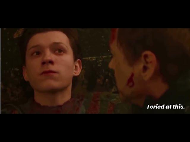 peter parker being emotional and clingy (and thor screaming )