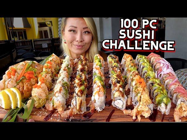 100 PIECE SUSHI CHALLENGE at Aburi Sushi in Buena Park, CA!! #RainaisCrazy