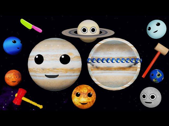 planet size comparison for BABY for kids Planets in the solar system  How many Earths in diameter ar