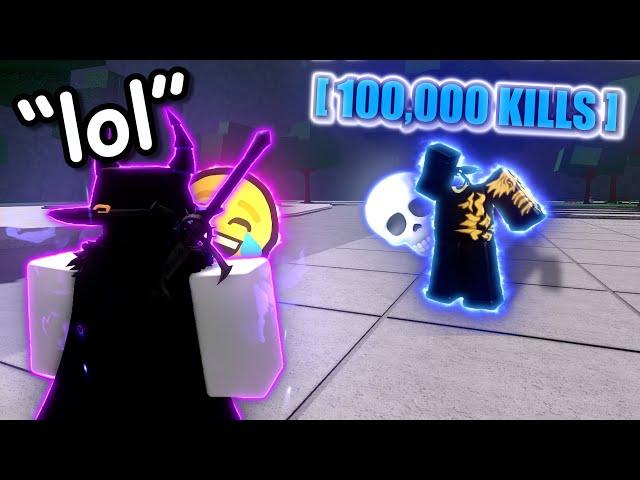 This 100k Total Kills Player Has The Biggest Ego   | (The Strongest Battlegrounds)