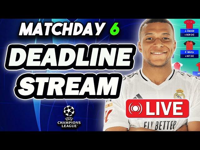 LIVE MATCHDAY 6 DEADLINE STREAM | TEAM RATINGS | PLUS Q&A | Champions League Fantasy 24/25