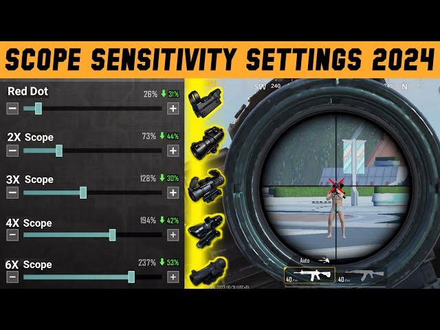 PUBG MOBILE SCOPE SETTINGS 2024 | PUBG SCOPE SENSITIVITY SETTINGS 2X 3X 4X 6X 8X 2024 | SCPE SETTING