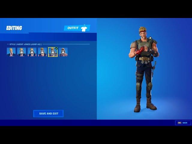 All Agent Jones Styles and Variants in Fortnite (Ingame in Menu)