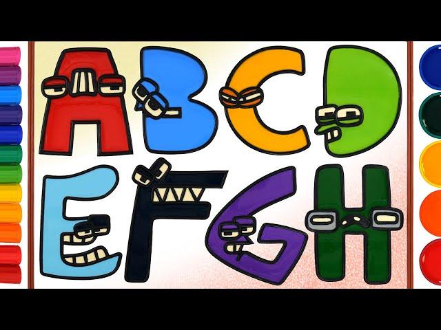 Alphabet Lore (A-H) Satisfying Jelly Art | Painting & Coloring, DIY Fridge magnet sticker, Real Life