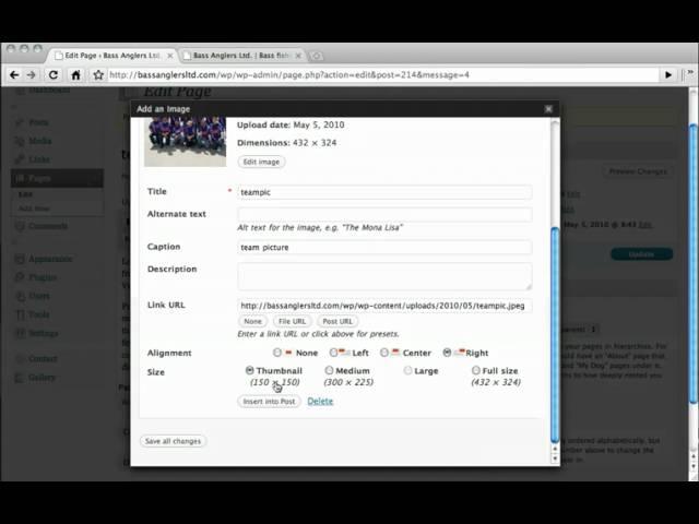 Bass Anglers LTD. - adding pictures to posts and pages