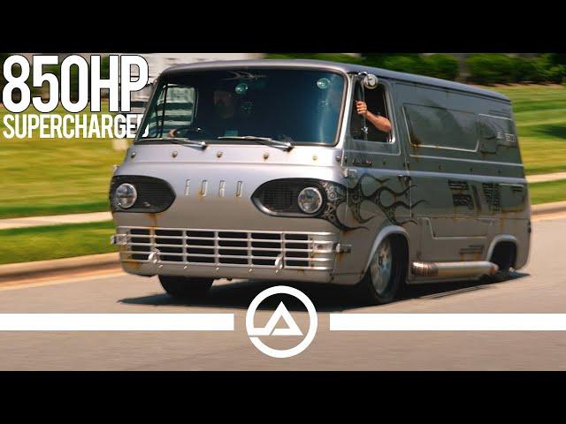 Supercharged 850 hp Ford Econoline Van Shredding Tires & DeBerti Contest Winner Announced!!