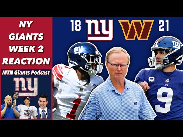 NY Giants Fall To 0-2 vs Commanders | Is The Season Over?