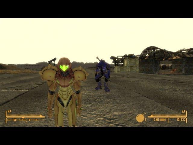 Fallout NV Mod: Metroid Varia Suit Armor, Halo Reach Spartan Armor