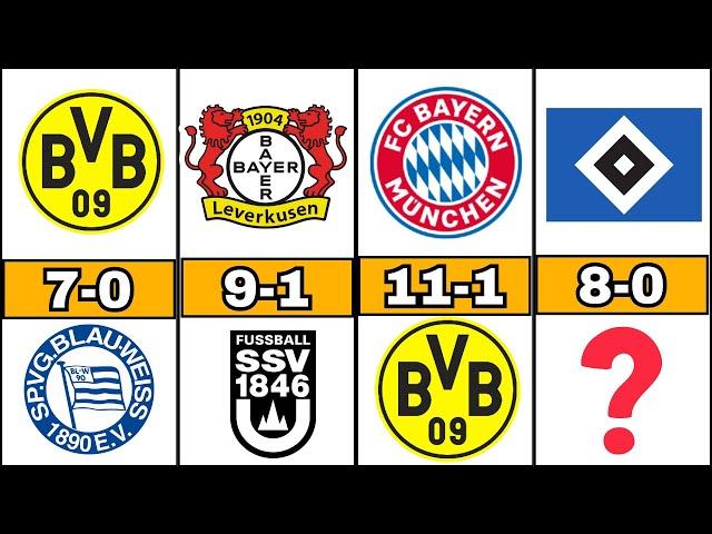 COMPARISON:  BUNDESLIGA  Biggest Wins in History! #dortmund #bayerleverkusen #bayernmunich