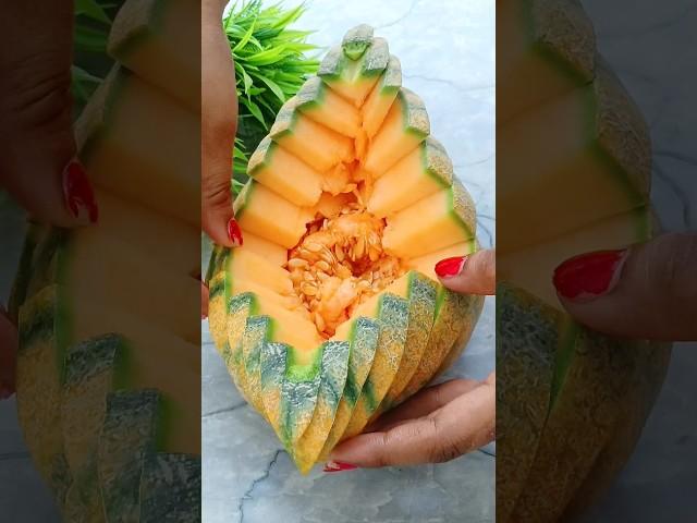 Simple Mastmelon  Carving Cutting Design Skill #shots #cuttingskills #melon #carving #fruitcutting
