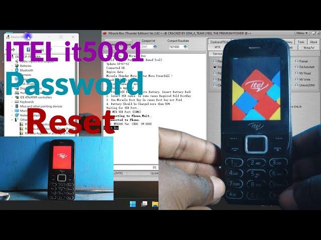 Itel it5081 Port Err Miracle Box Password Reset, |All Itel it2160, it2163 GSM Aladdin Password Reset