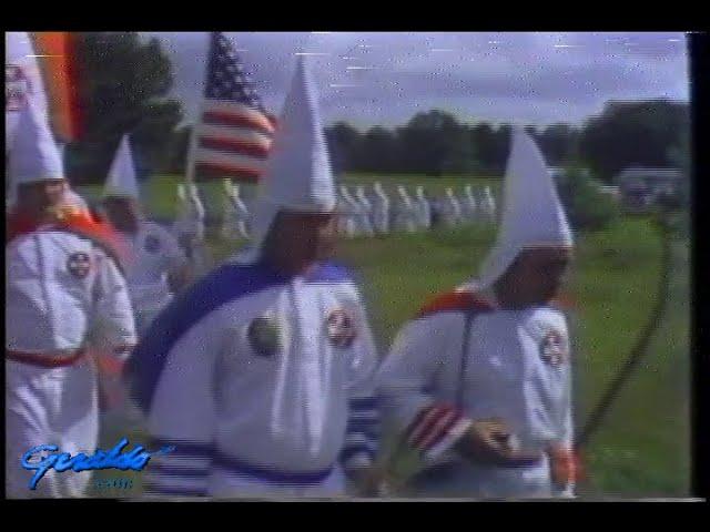 1978.  KKK, Kl Klux Klan marching across Alabama and Mississippi, recruitment, burning crosses