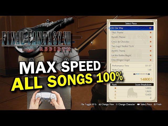 ALL SONGS back to back, Star Rating, Max Speed With Hand Cam! | Final Fantasy 7 Rebirth