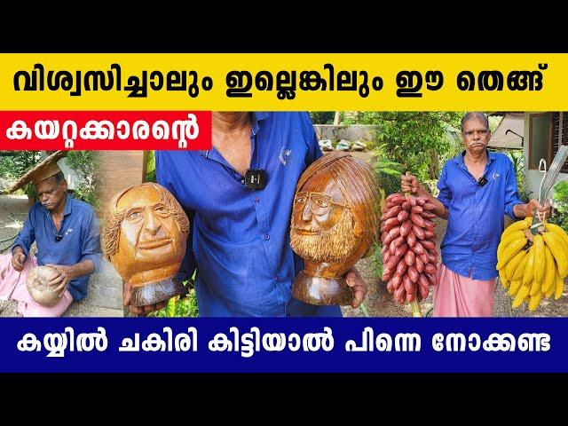 ലോകം മൊത്തം അറിയപ്പെട്ട തെങ്ങുകയറ്റക്കാരൻ  | Hand craft work with Coconut