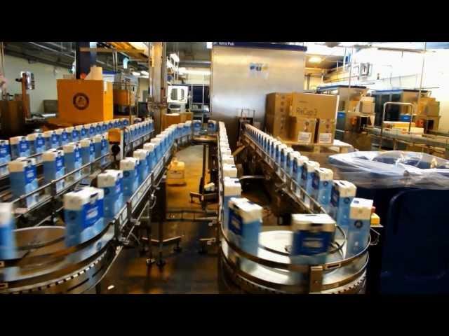 Dairy Hill Long Life UHT Milk video of packaging production process