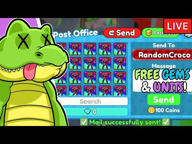  LIVE 1| GIVING FREE SHINY UNITS in Sandbox Toilet Tower Defense!