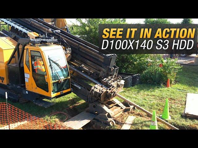 The Vermeer D100x140 S3 horizontal directional drill in action