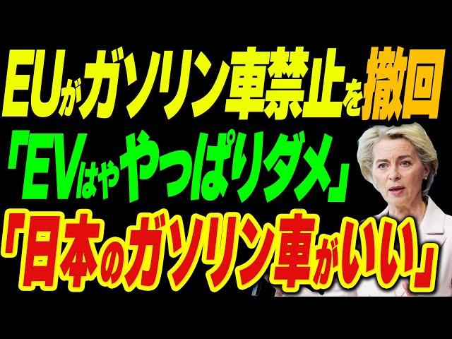 EUがガソリン車禁止を撤回！「EVはやっぱりダメ」「日本のガソリン車がいい」